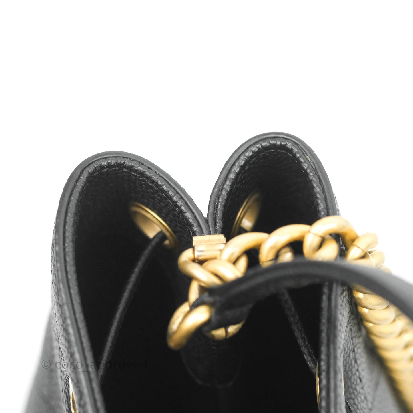 Chanel Black Grained Calfskin Drawstring Bucket Bag