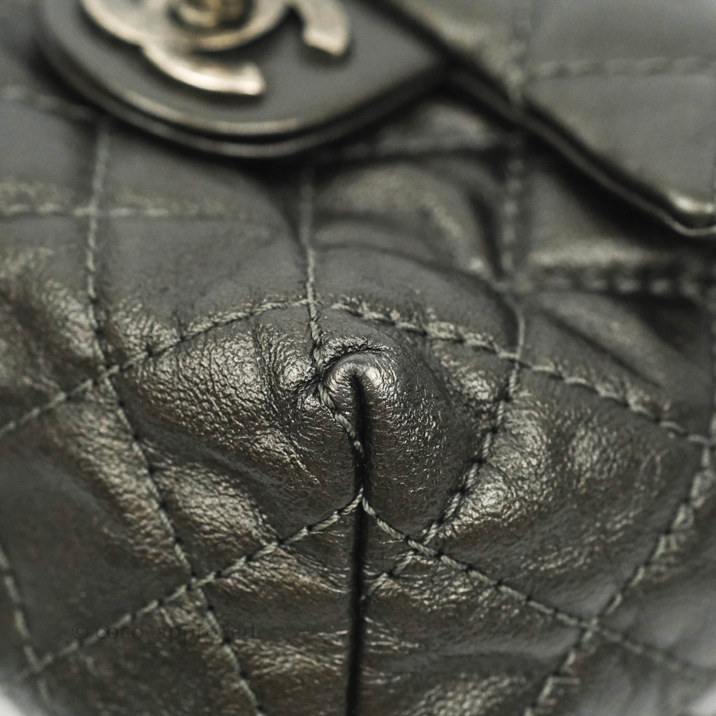 Chanel Chain Backpack Metallic Grey Lambskin Ruthenium Hardware