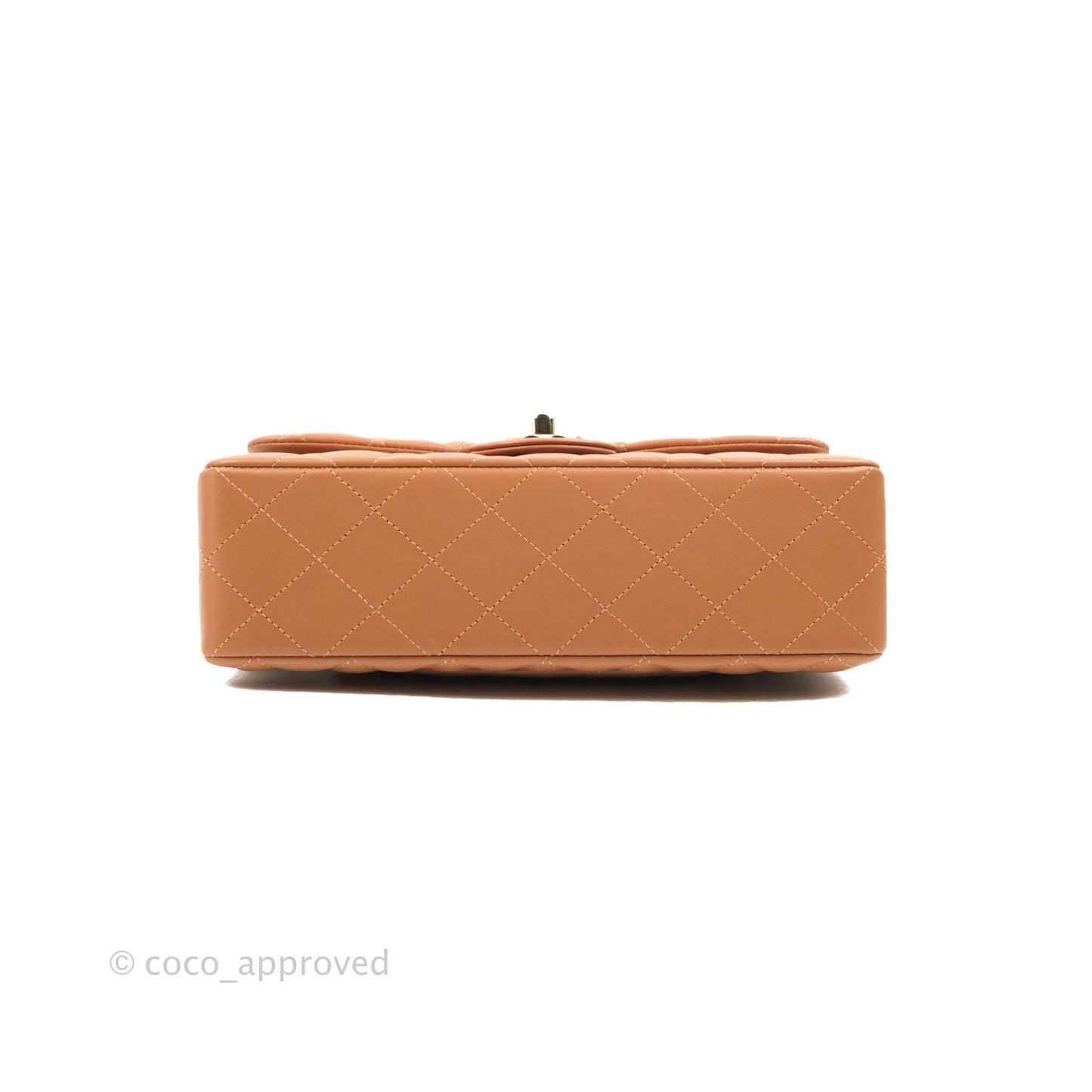 Chanel Classic Small S/M Flap Dark Beige Caramel Lambskin Gold Hardware 22S