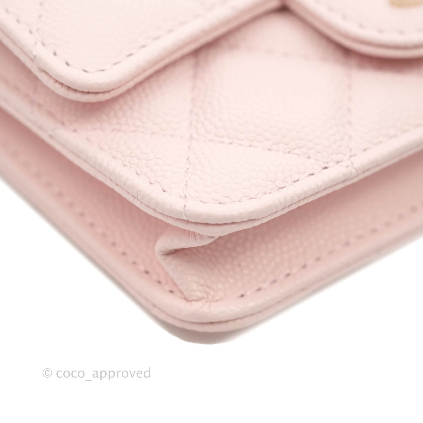 Chanel Mini Wallet With Chain Light Pink Caviar Gold Hardware
