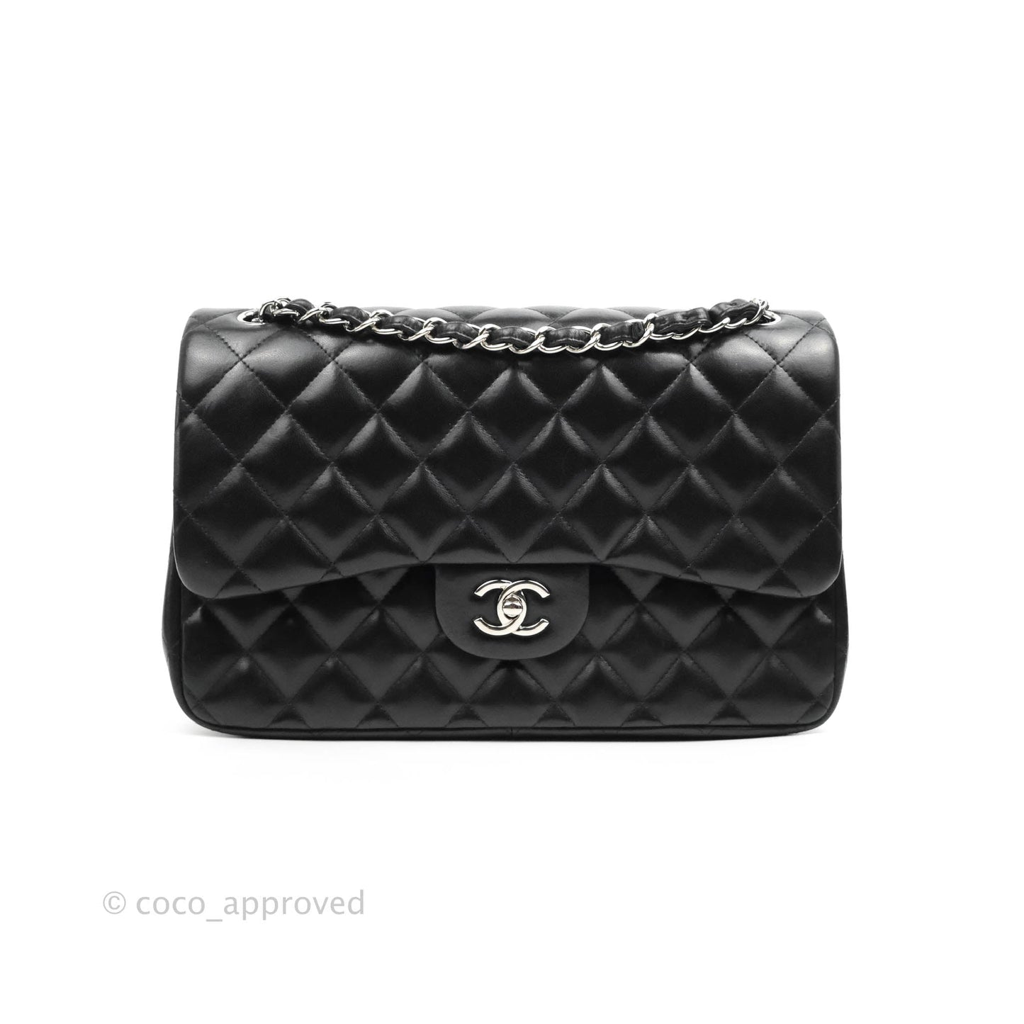 Chanel Jumbo Double Flap Black Lambskin Silver Hardware⁣⁣