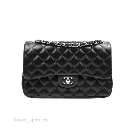 Chanel Jumbo Double Flap Black Lambskin Silver Hardware⁣⁣