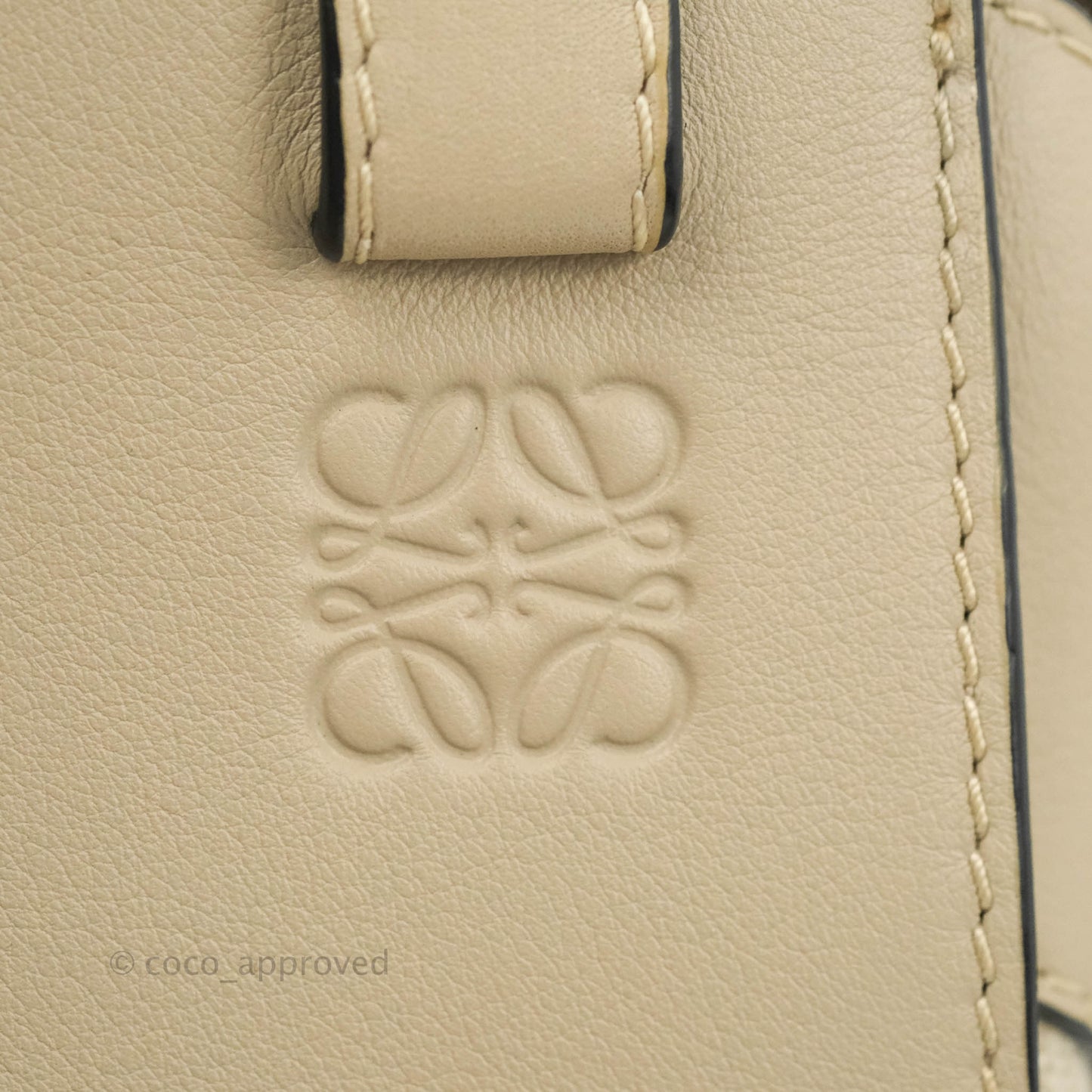 Loewe Mini Hammock Drawstring in Classic Beige Calfskin
