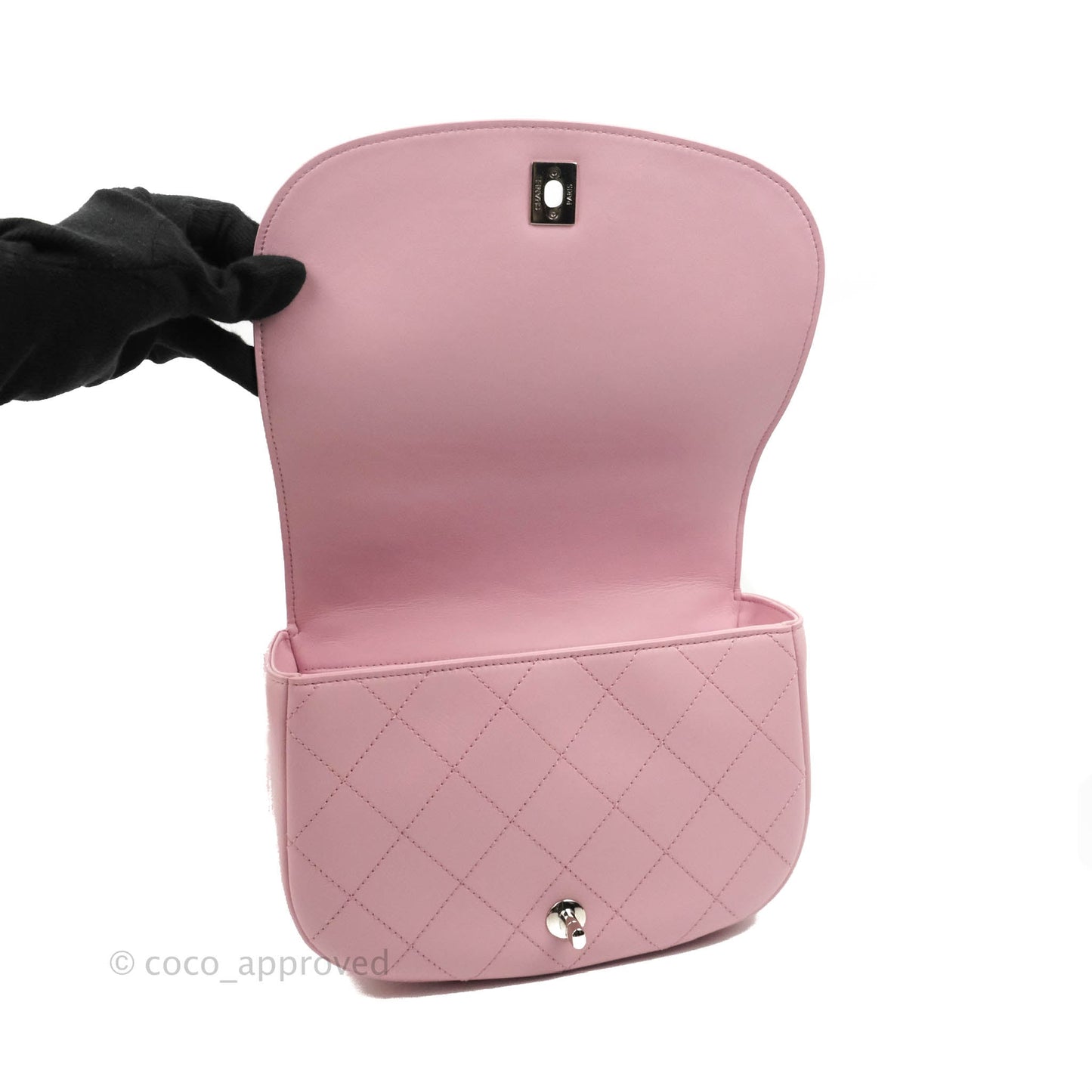 Chanel Stitched Ring My Bag Flap Crossbody Pink Calfskin
