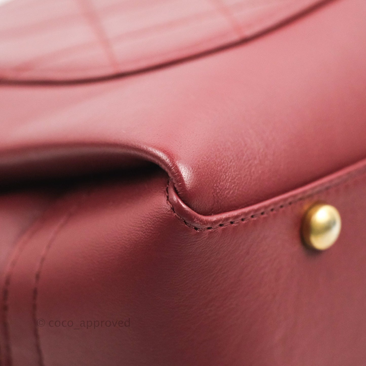 Chanel Flap Bag Dark Red Calfskin Aged Gold Hardware