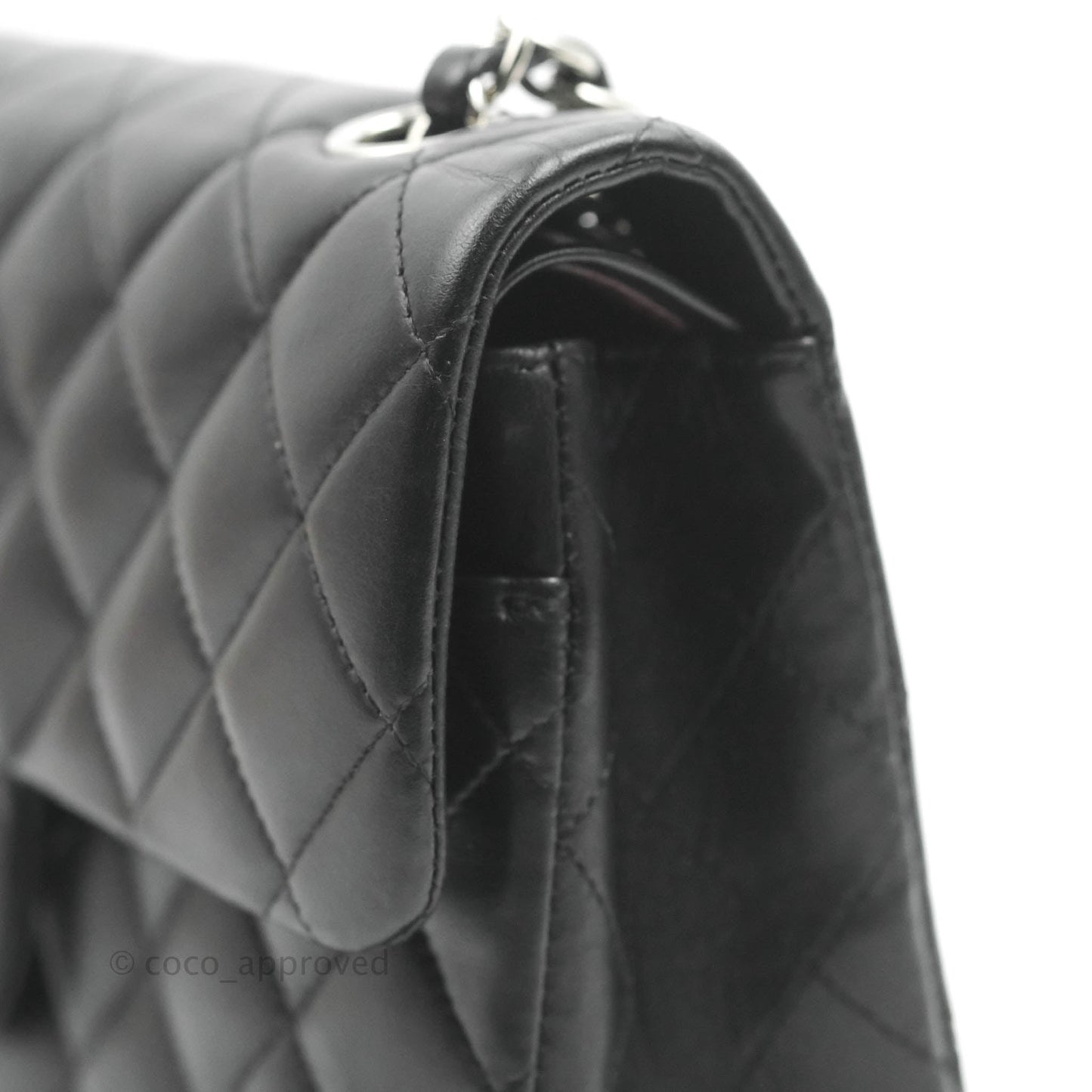 Chanel Small Classic Quilted Flap Black Lambskin Silver Hardware