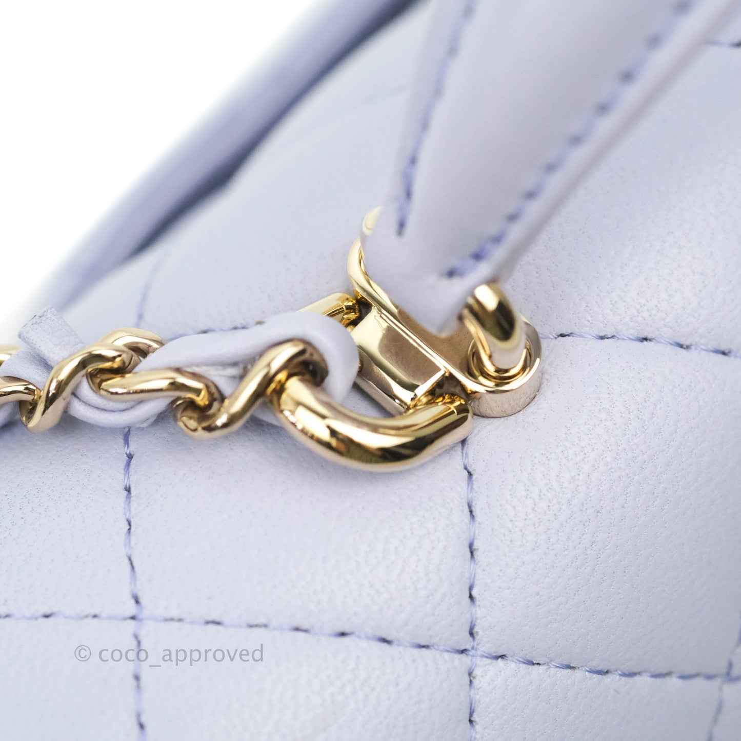 Chanel Top Handle Mini Rectangular Flap Bag Lilac Lambskin Gold Hardware