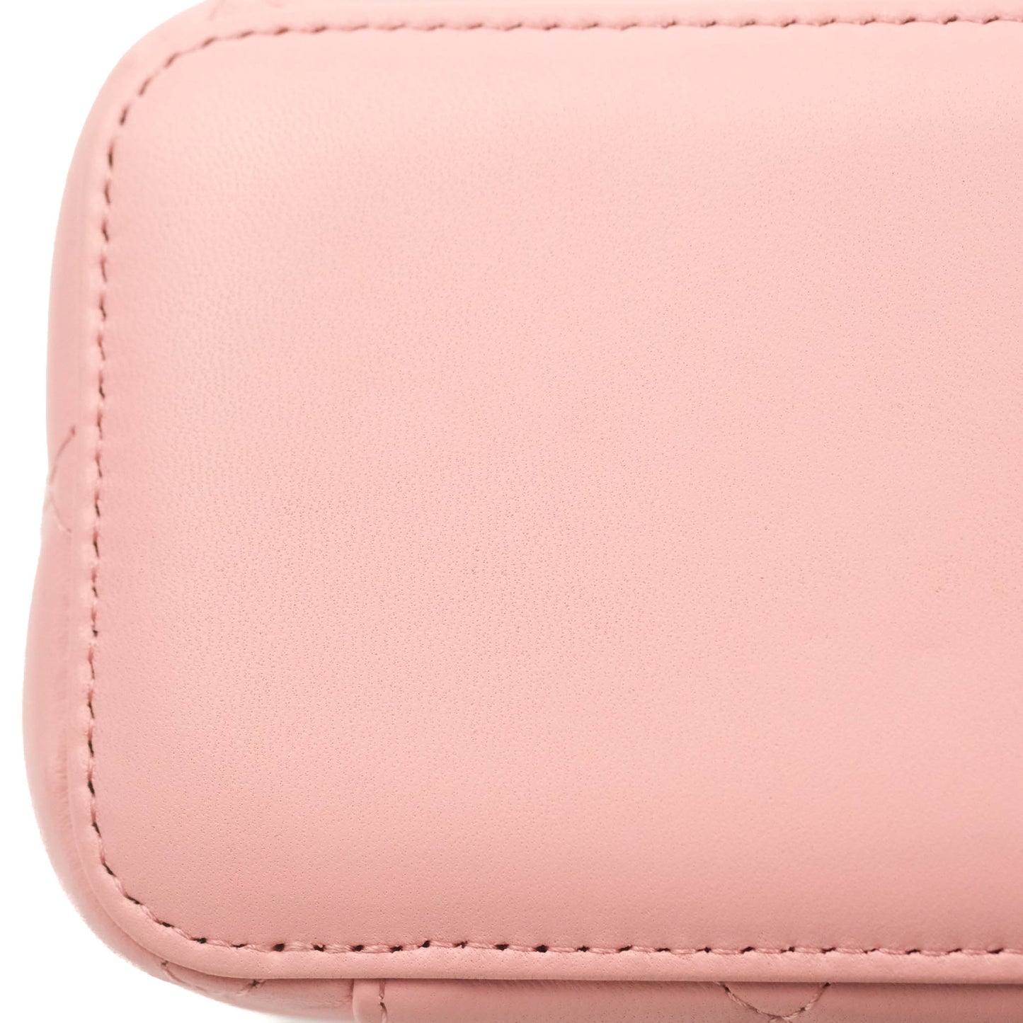 Chanel Resin Elegant Chain Vanity Case Pink Lambskin Gold Hardware