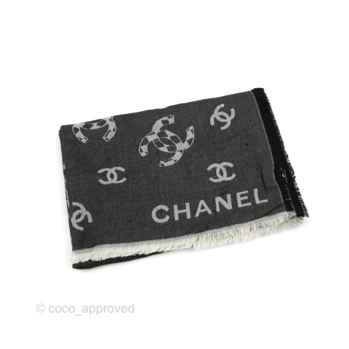 Chanel CC Sequin Stole Grey Cashmere/multi-fabric