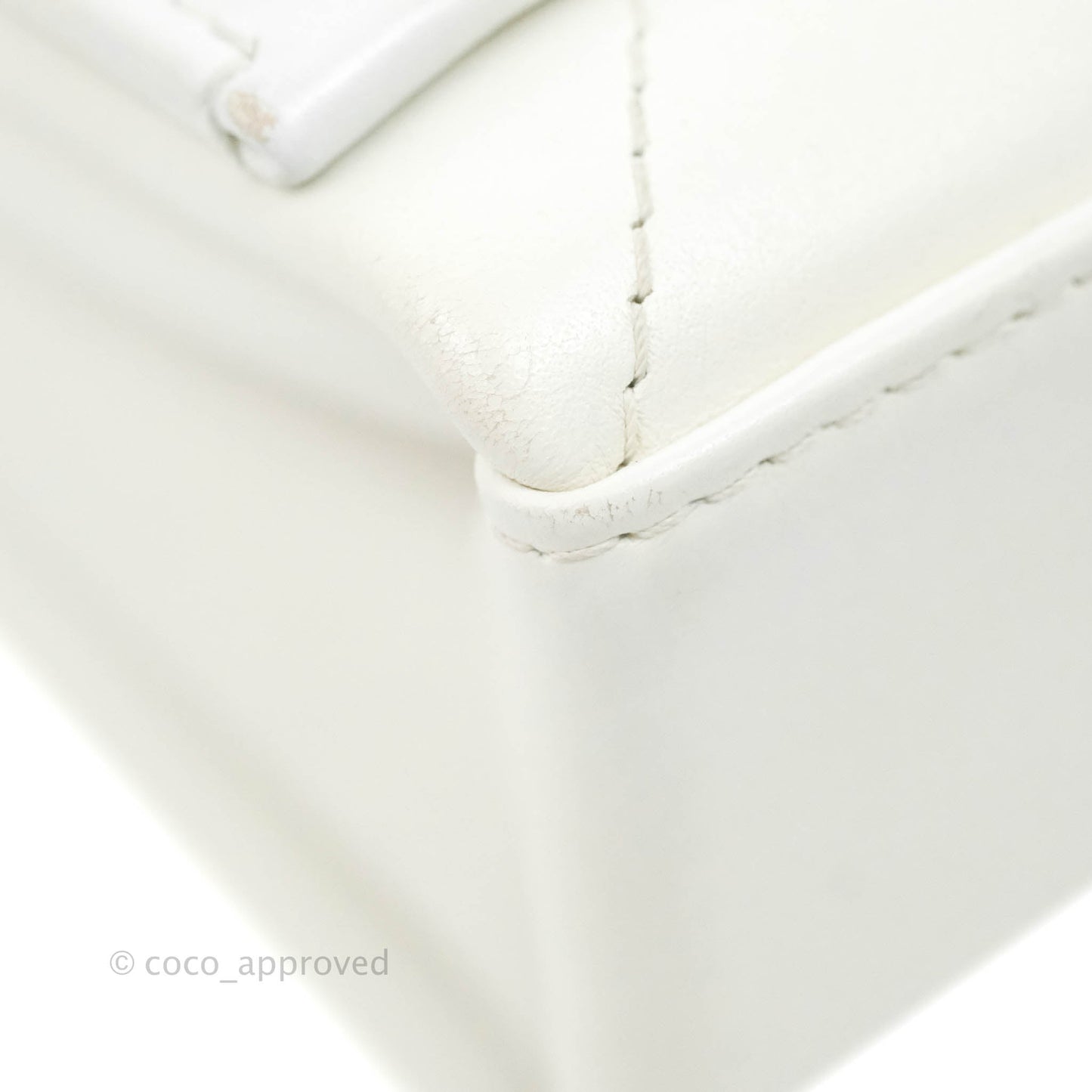 Chanel Flap Bag White Calfskin Gold Hardware 19S