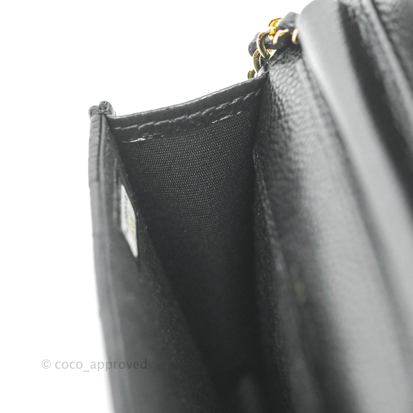 Chanel Miss Coco Clutch With Chain Quilted Black Caviar Gold Hardware