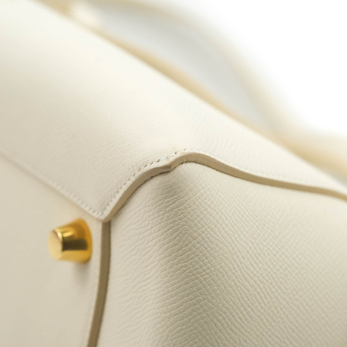 Celine Mini Belt Bag White Grained Calfskin Gold Hardware