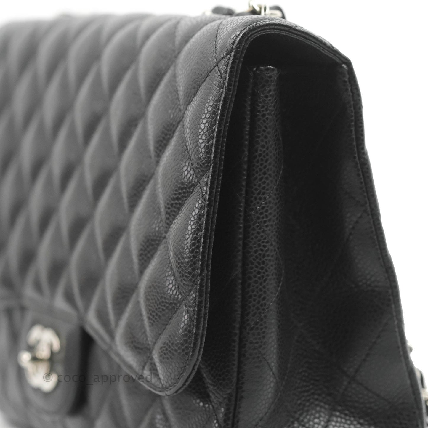 Chanel Jumbo Single Flap Black Caviar Silver Hardware