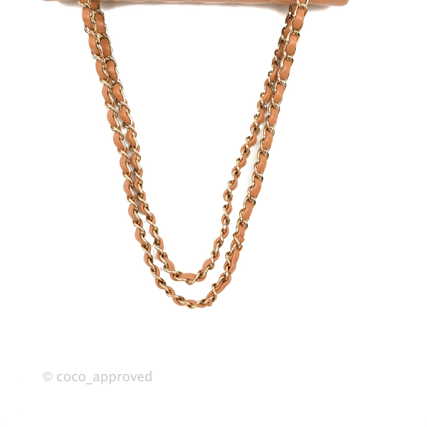 Chanel Classic M/L Medium Flap Quilted Dark Beige Caramel Lambskin Gold Hardware