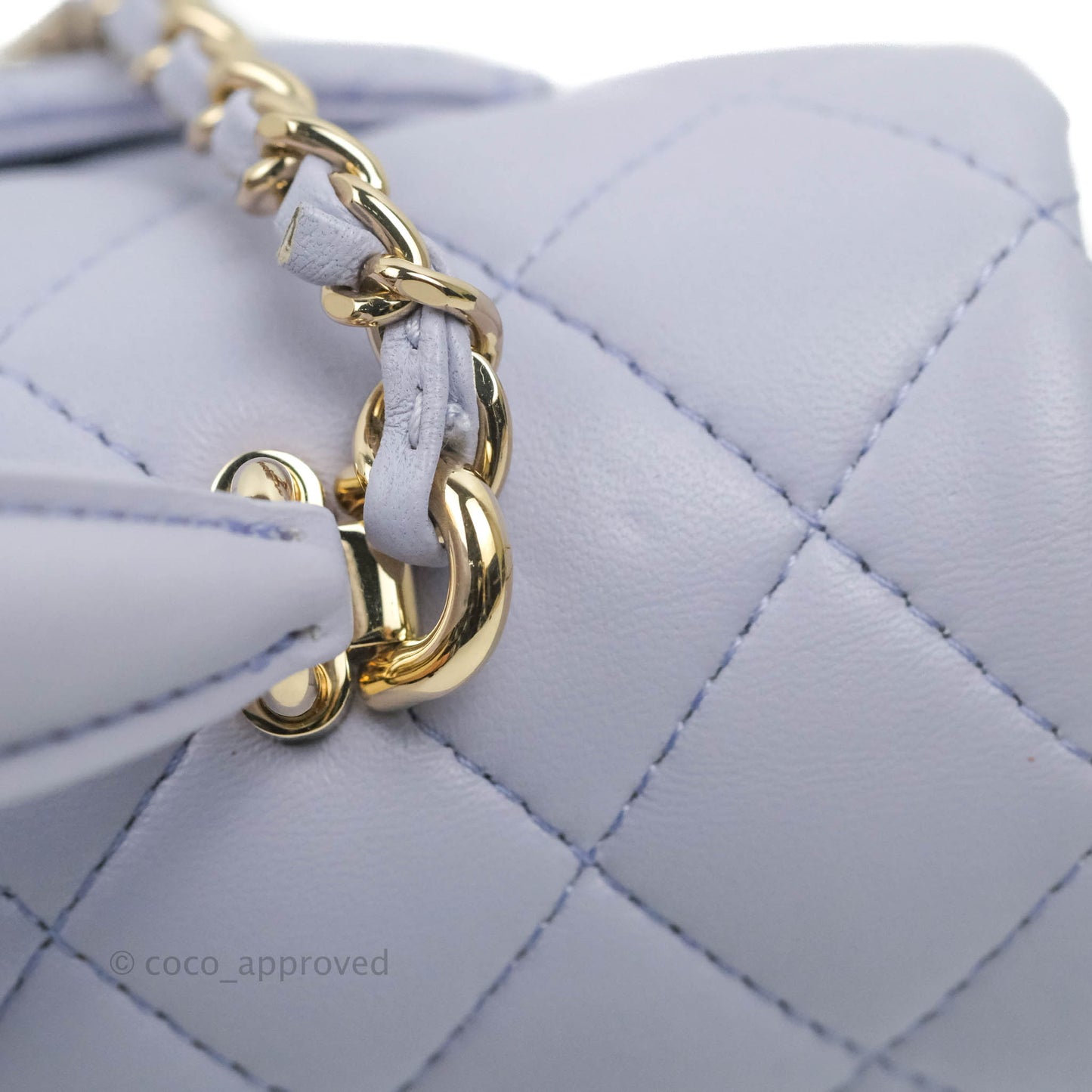 Chanel Top Handle Mini Rectangular Flap Bag Lilac Lambskin Gold Hardware