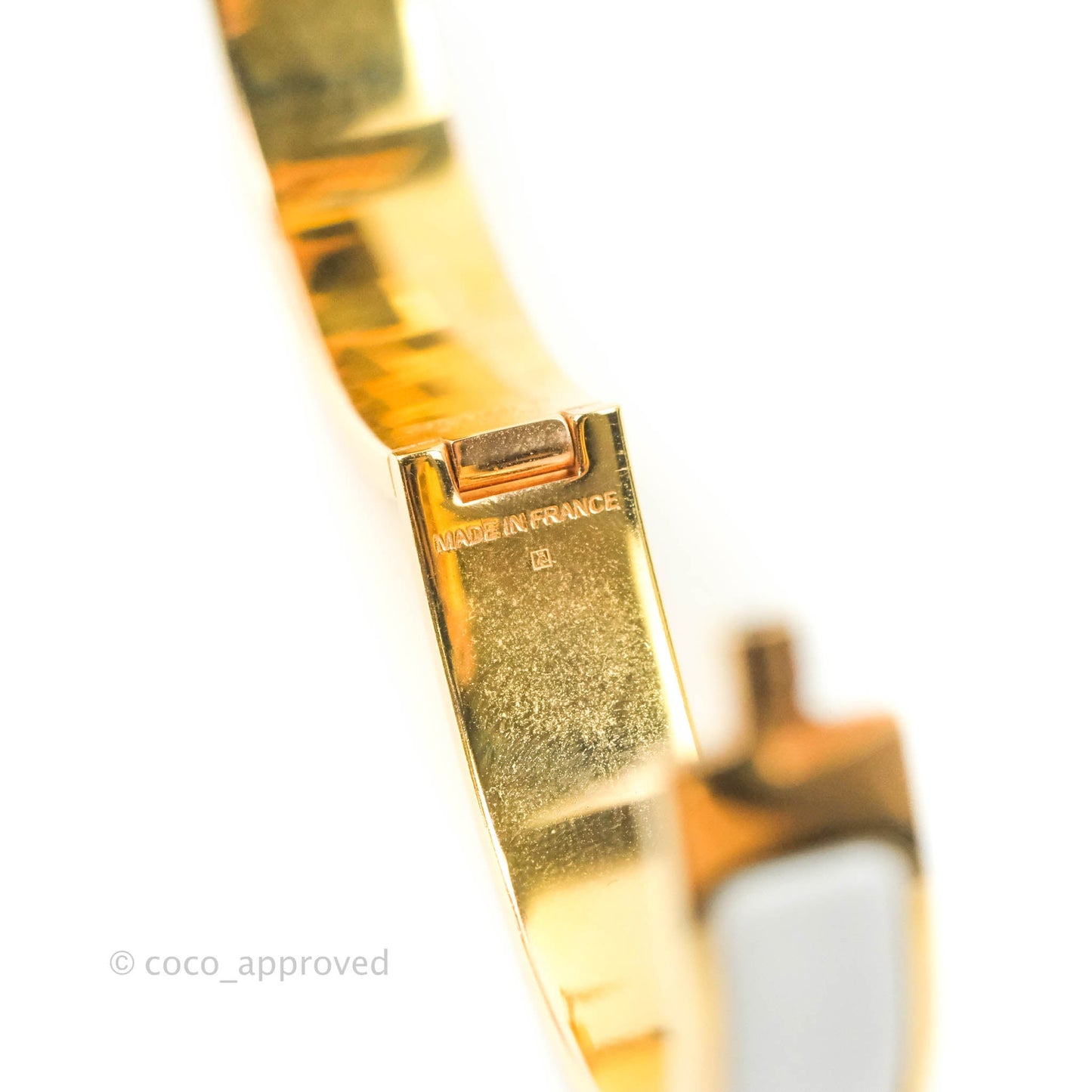 Hermès Clic H Bracelet White Rose Gold PM