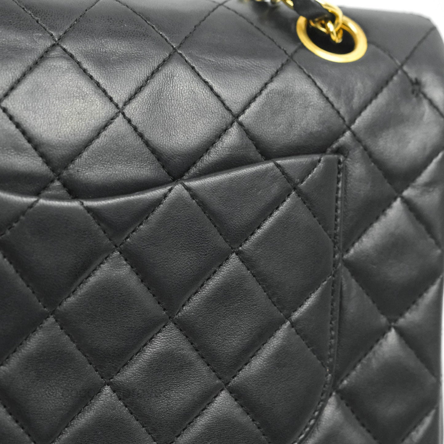 Chanel Classic Vintage Small S/M Flap Black Lambskin 24K Gold Hardware