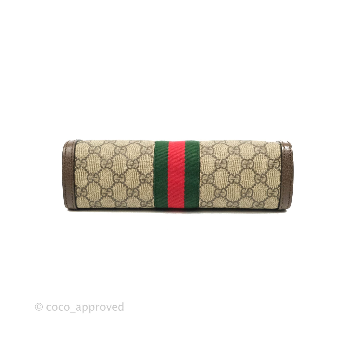 Gucci GG Supreme Monogram Web Small Ophidia Chain Shoulder Bag Brown