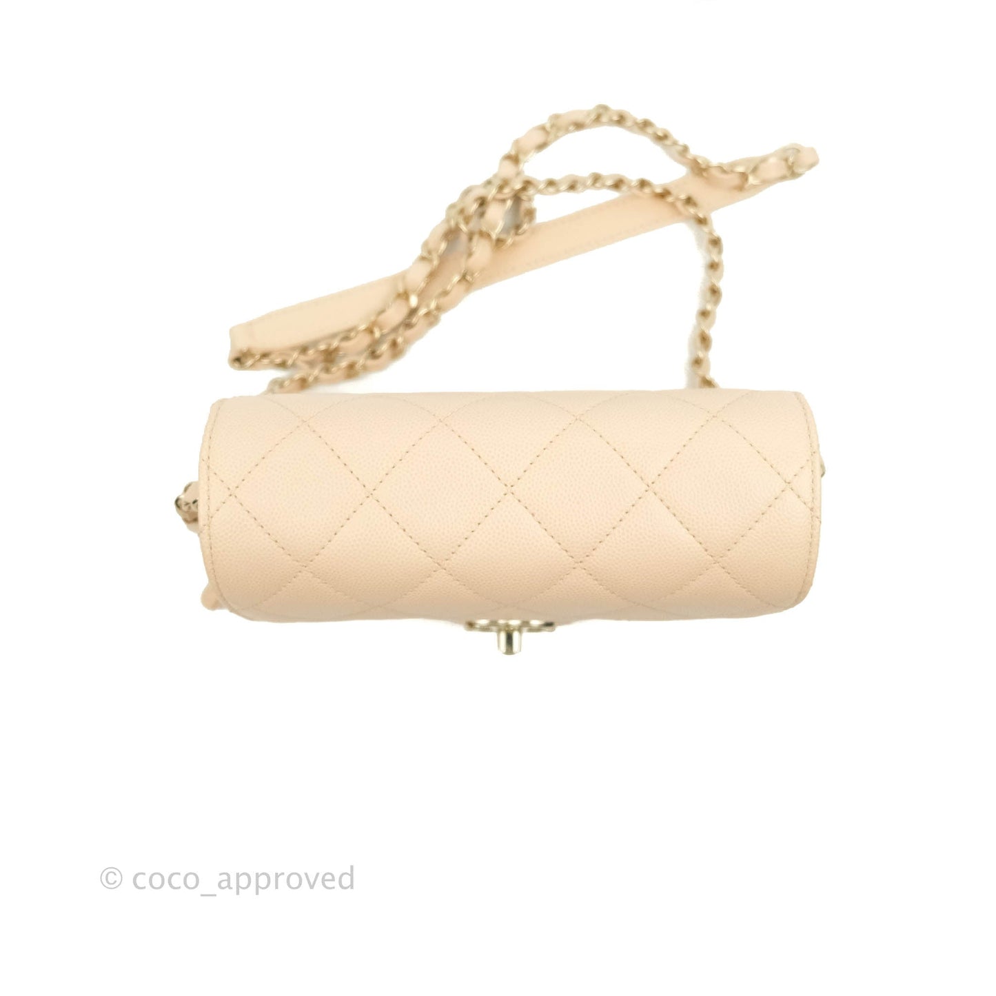 Chanel Quilted Small Like The Wallet Flap Light Beige Caviar Light Gold Hardware 22C