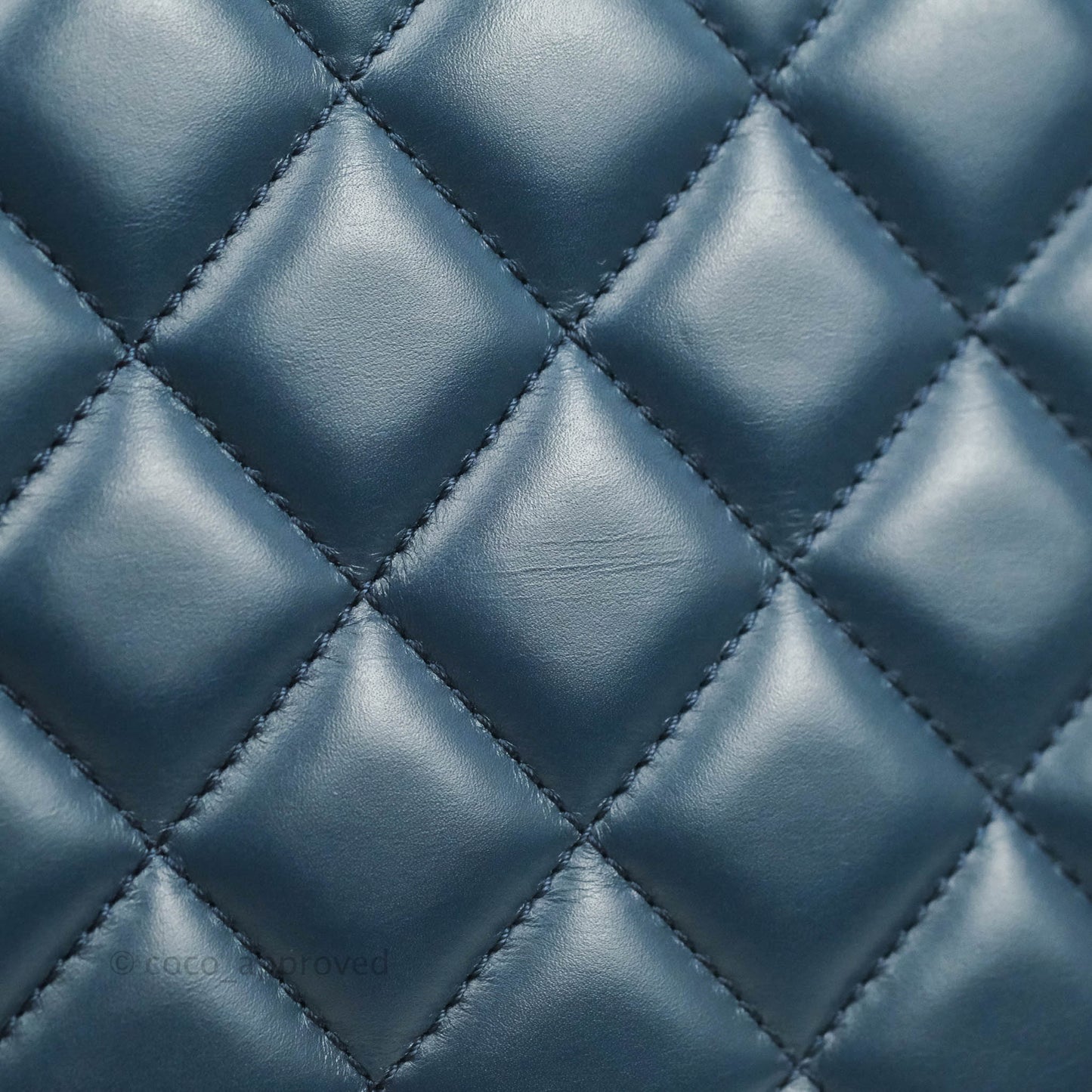 Chanel Quilted Ballerina Small Flap Bag Blue Black Ruthenium Hardware