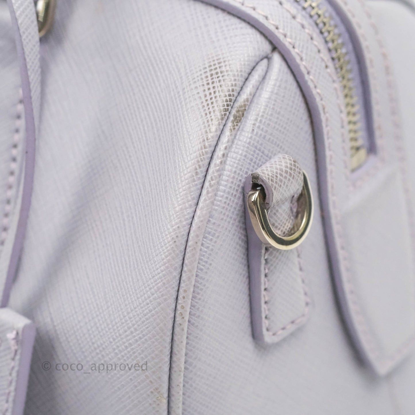 Prada Lilac Lux Convertible Boston Saffiano Leather Mini