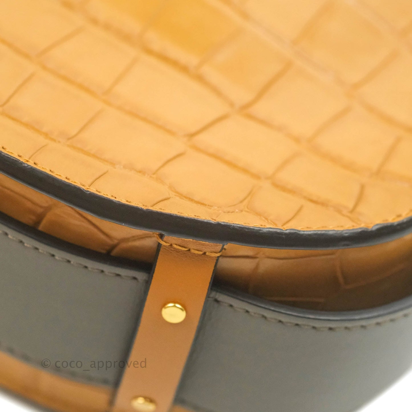 Chloe Small Croc-Embossed Tess Brown Bag