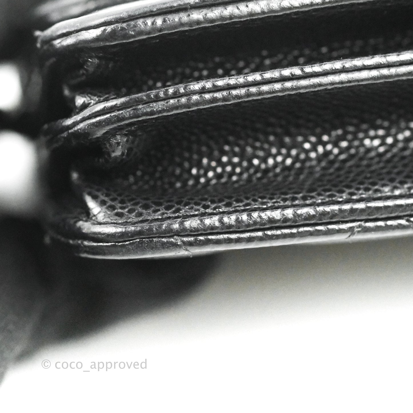 Chanel Quilted Mini Wallet on Chain WOC Black Caviar Silver Hardware
