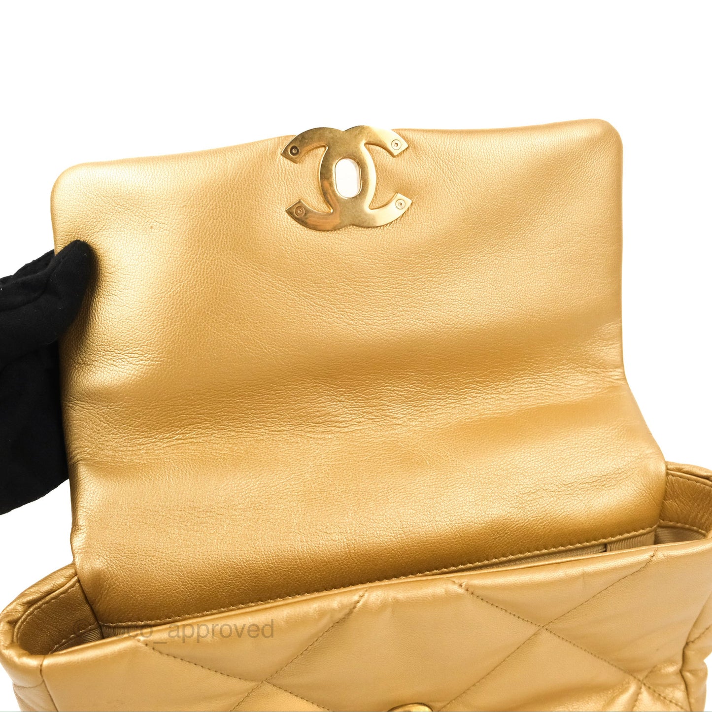 Chanel 19 Small Metallic Gold Lambskin Mixed Hardware