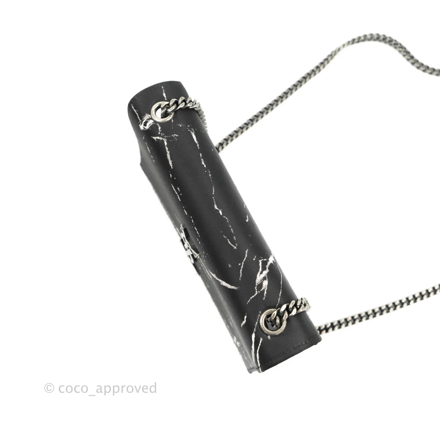 Saint Laurent Small Kate Marbled Stain Chain Bag Black Ruthenium Hardware