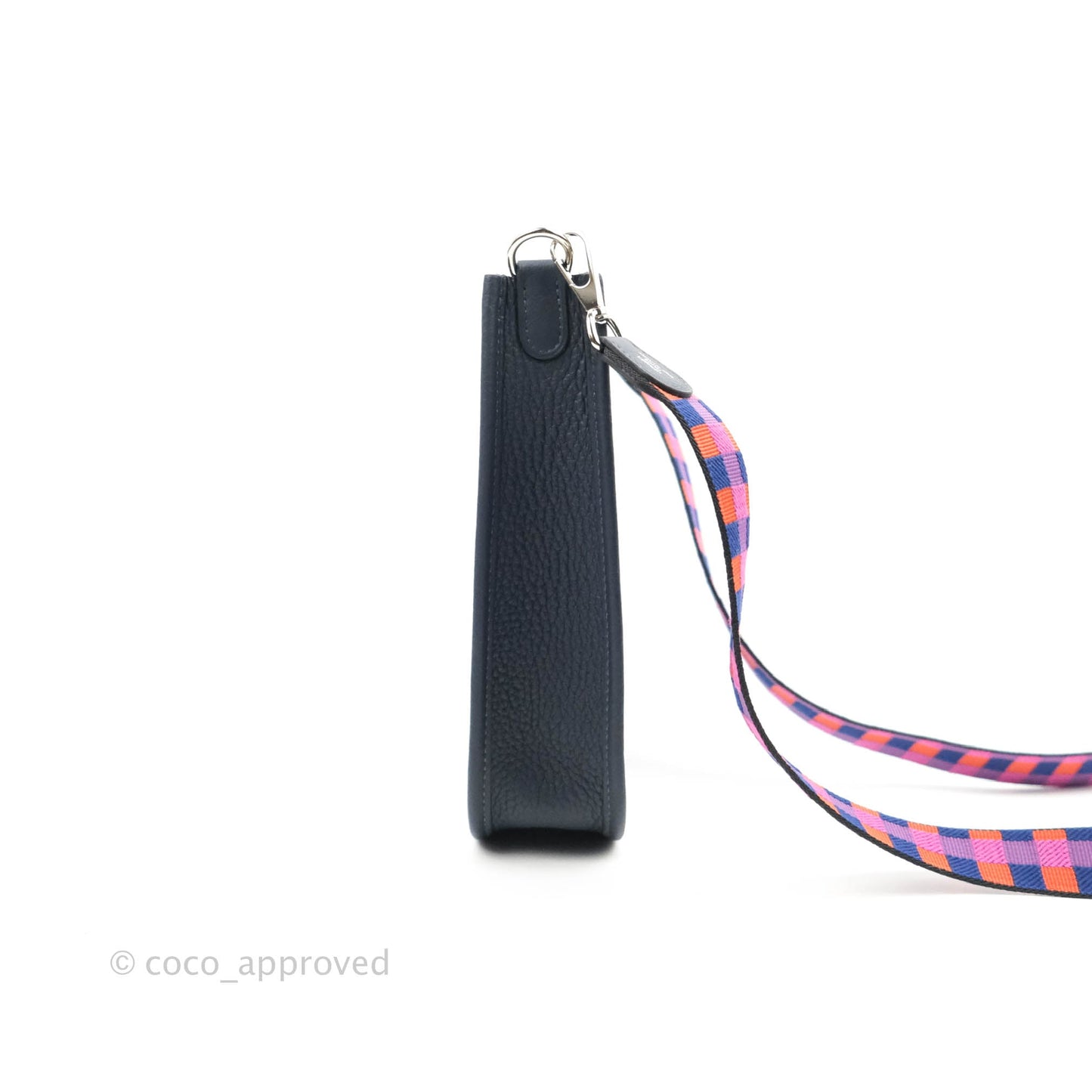Hermès Clemence Mini Evelyne TPM Navy Palladium Hardware