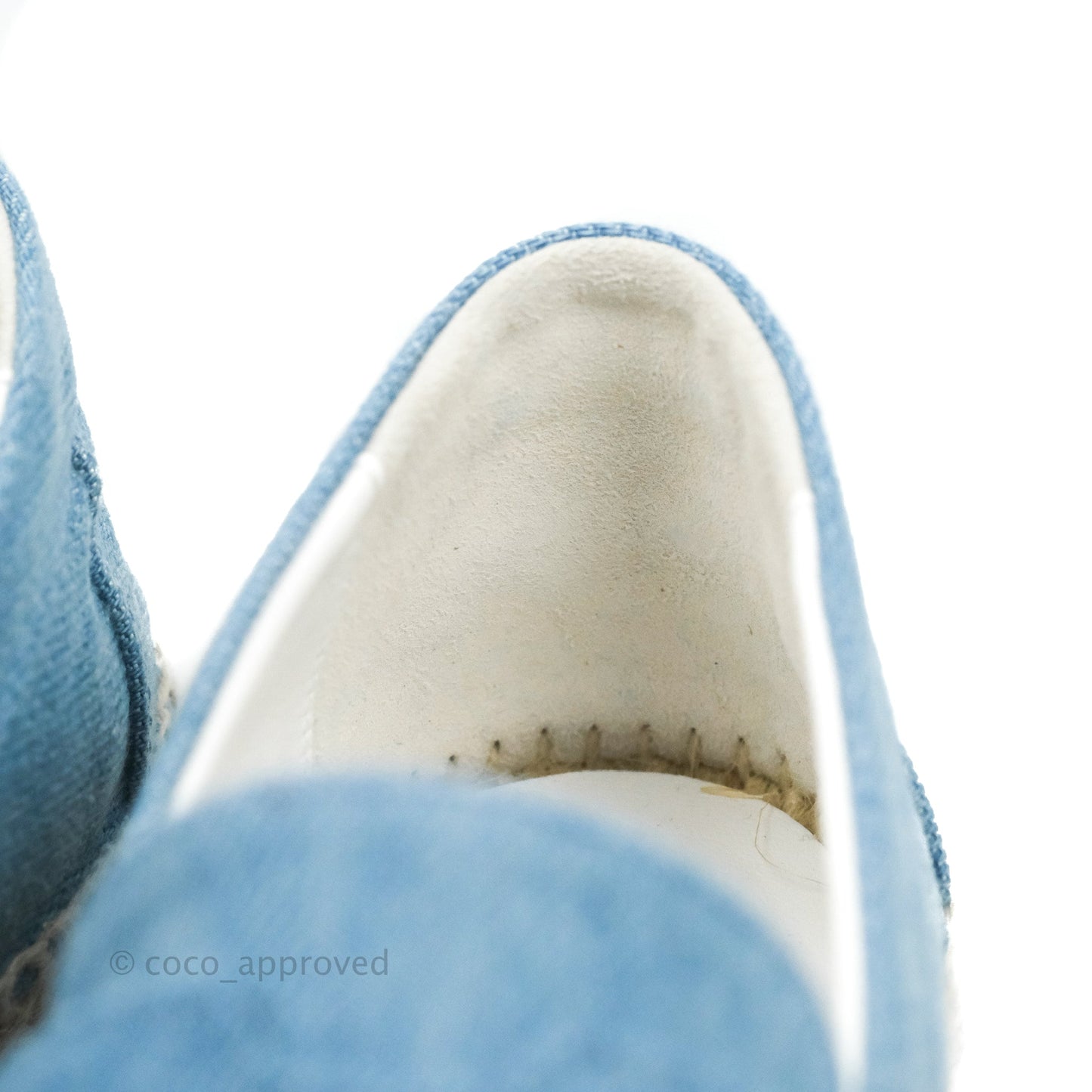Hermes Denim Canvas Trip Espadrilles Bleu Clair Size 36