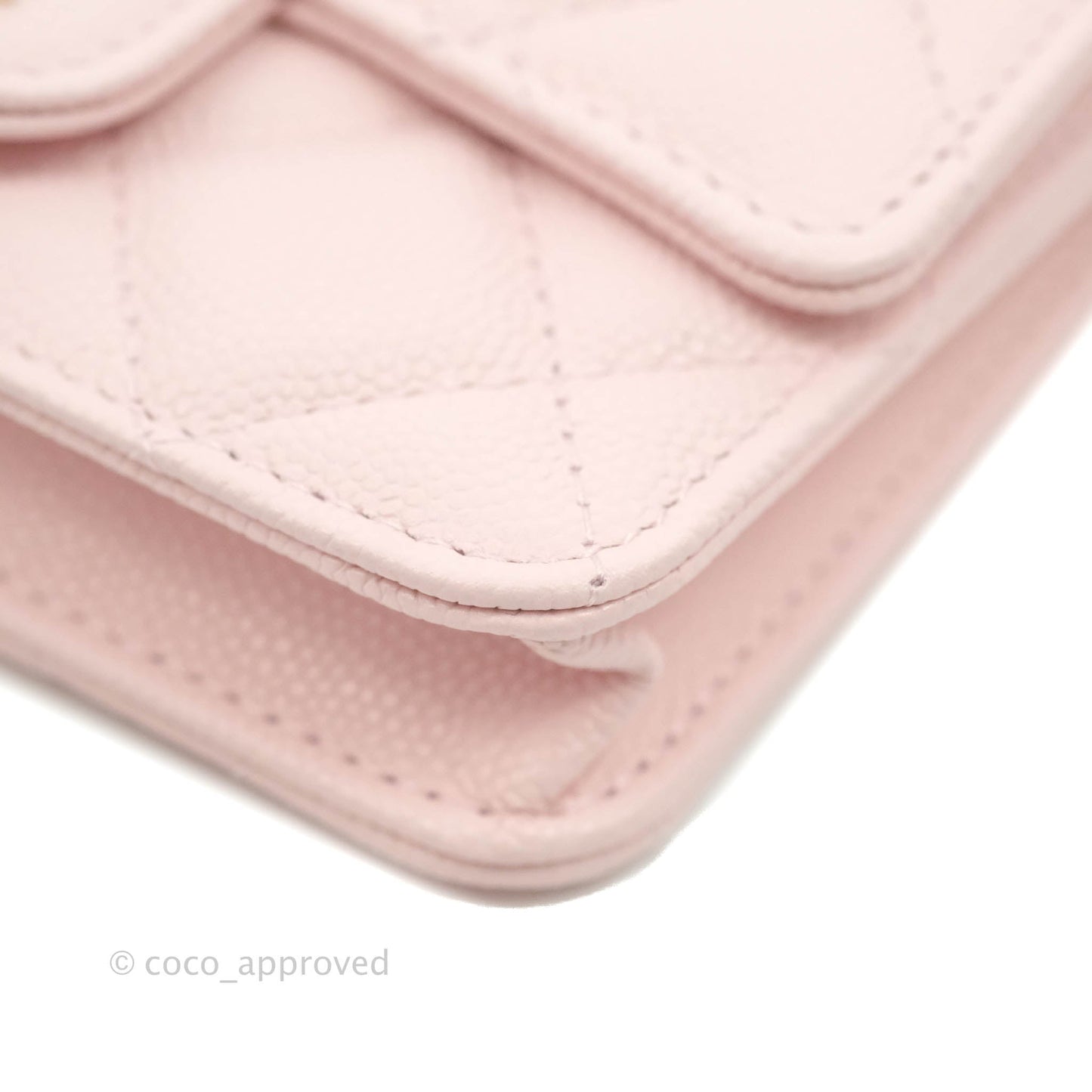 Chanel Mini Wallet With Chain Light Pink Caviar Gold Hardware