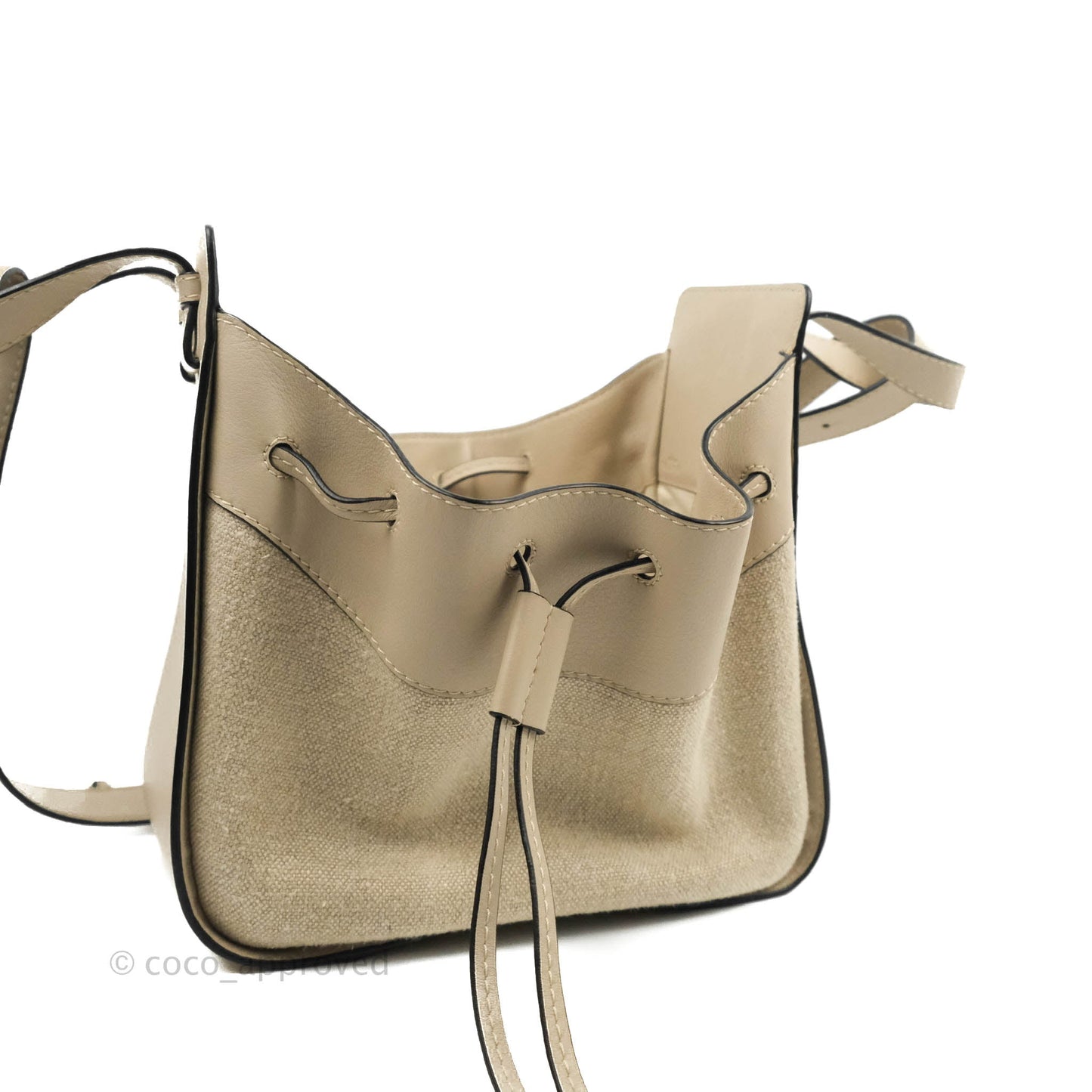 Loewe Mini Hammock Drawstring in Classic Beige Calfskin