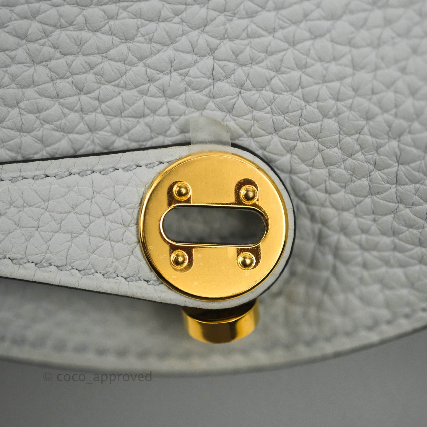 Hermès Mini Lindy 20 Blue Pale Clemence Gold Hardware