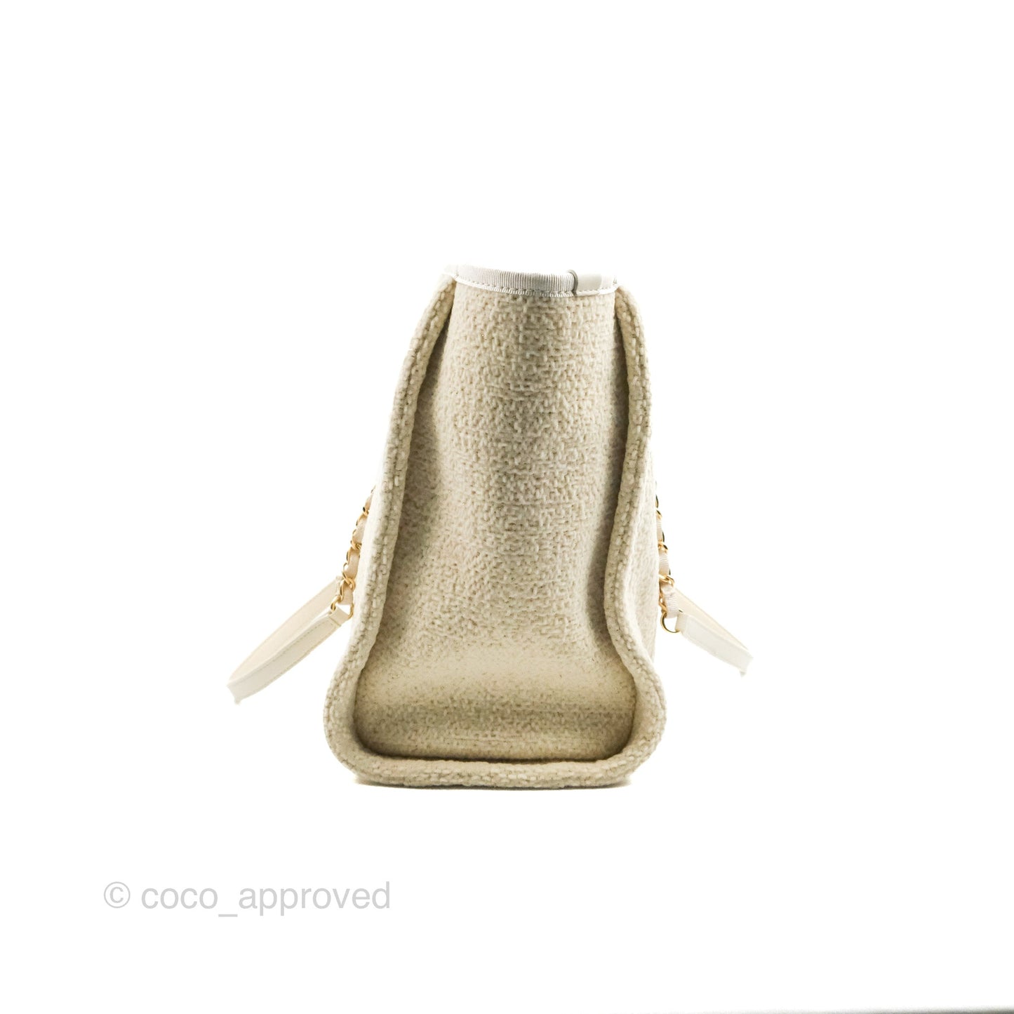 Chanel Medium Deauville Tote Ivory Lurex Boucle 19A