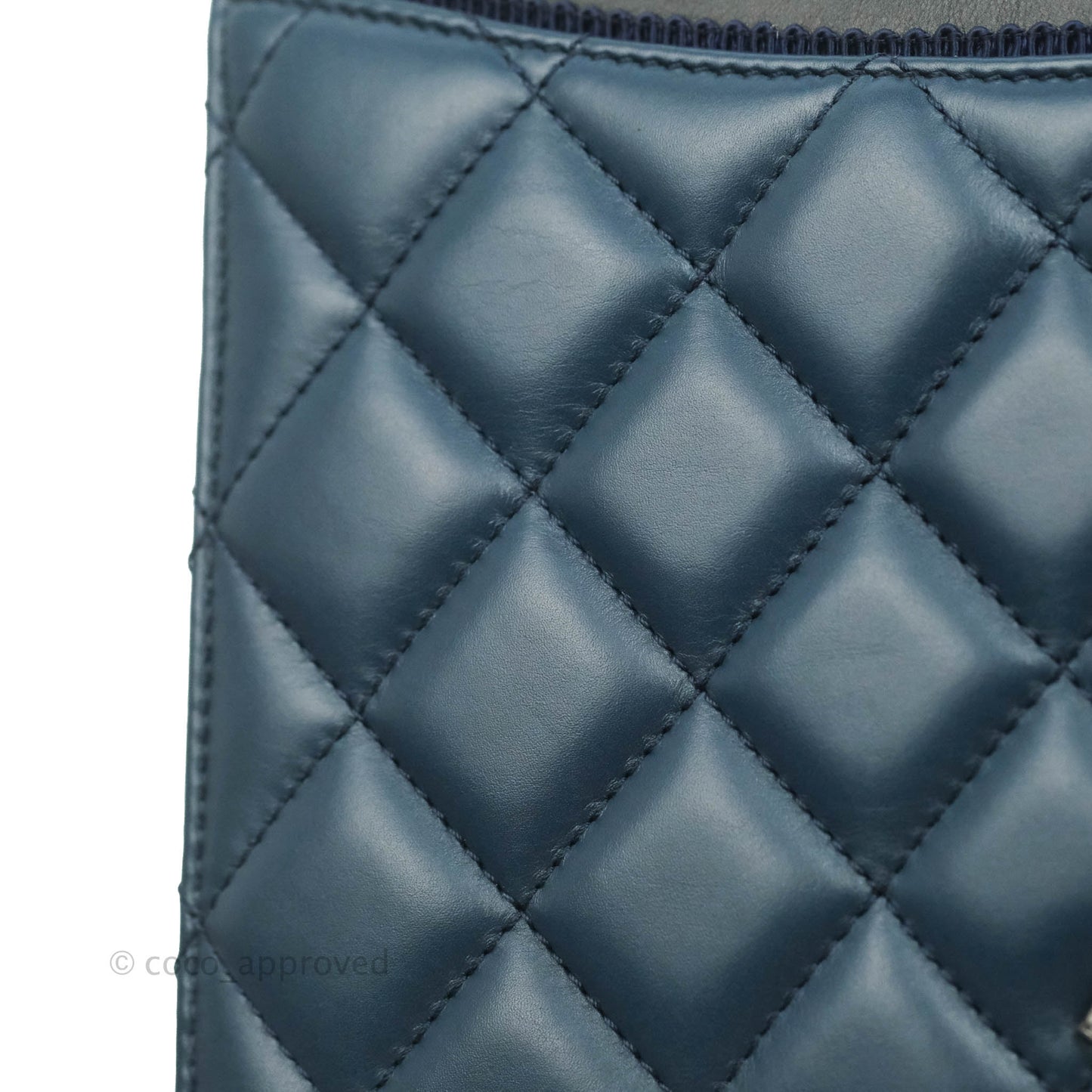 Chanel Quilted Ballerina Small Flap Bag Blue Black Ruthenium Hardware