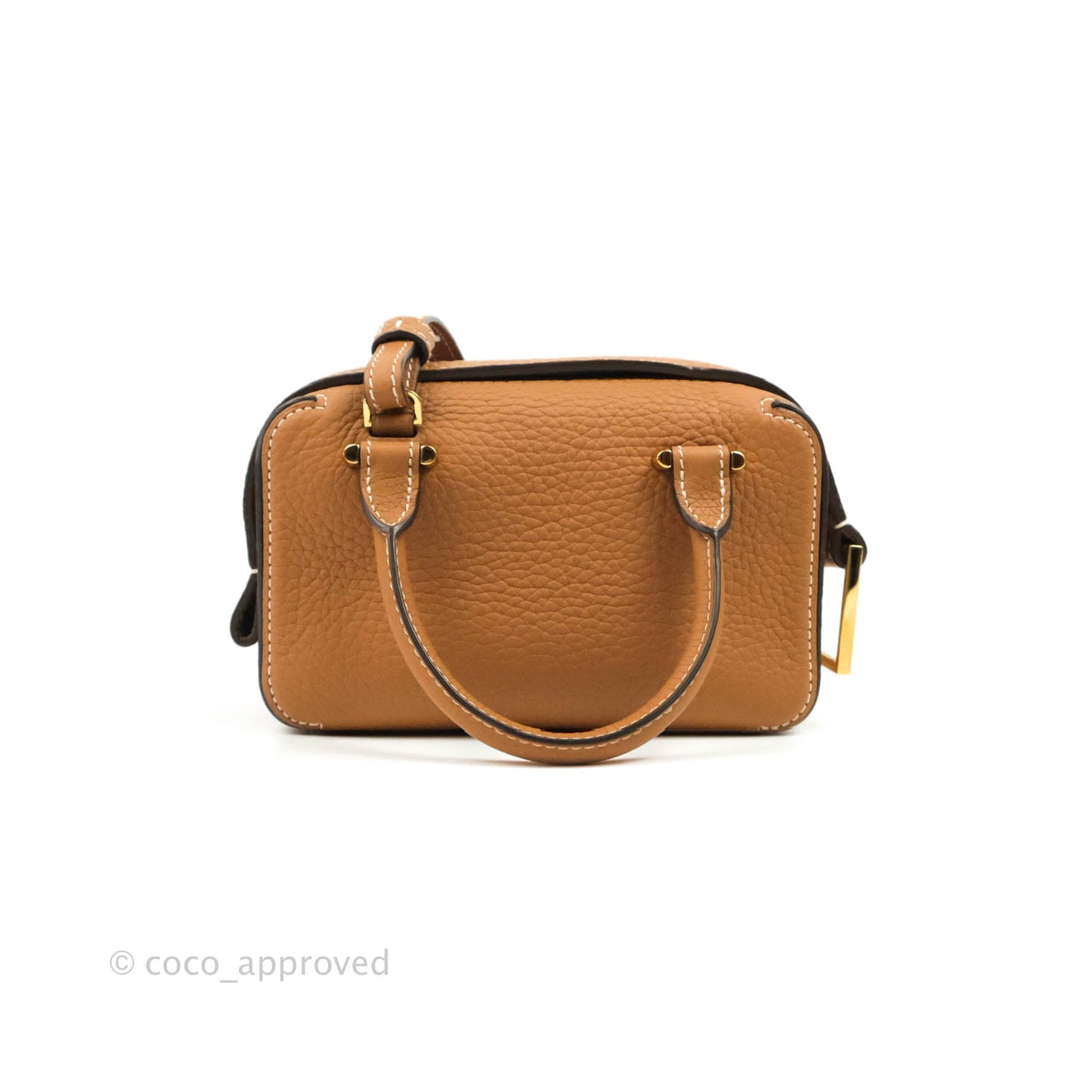 Delvaux Nano Cool Box in Taurillon Soft Grained Calfskin Vegetal Ivory Gold Hardware
