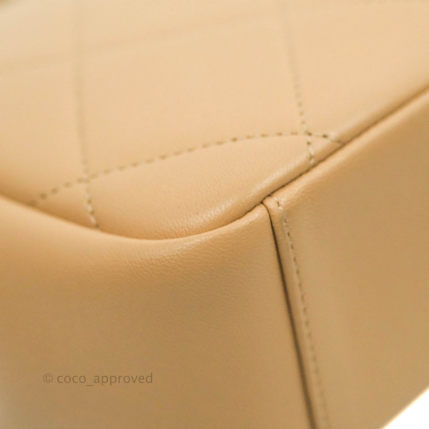 Chanel A Real Catch Quilted Flap Bag Beige Aged Gold Hardware