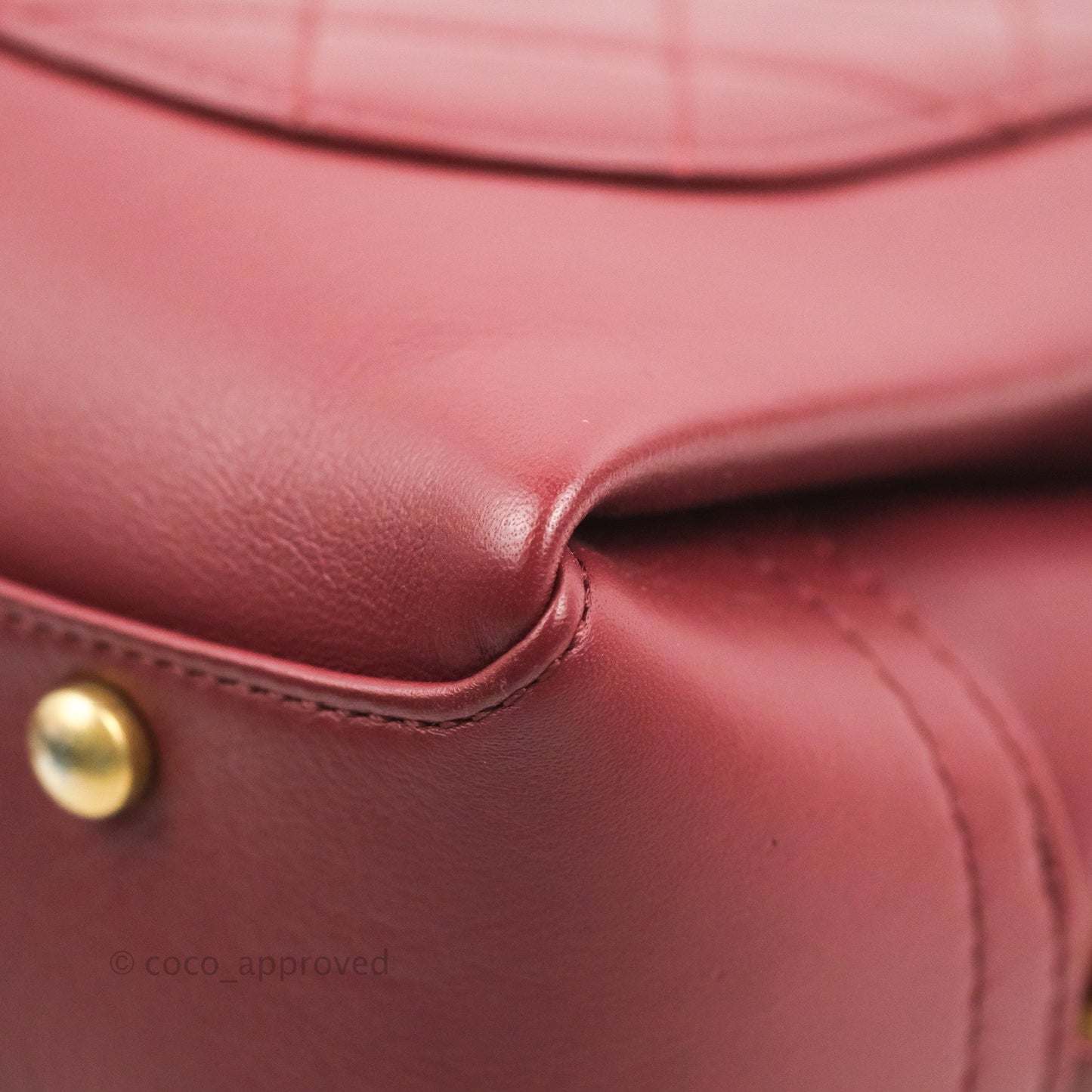 Chanel Flap Bag Dark Red Calfskin Aged Gold Hardware