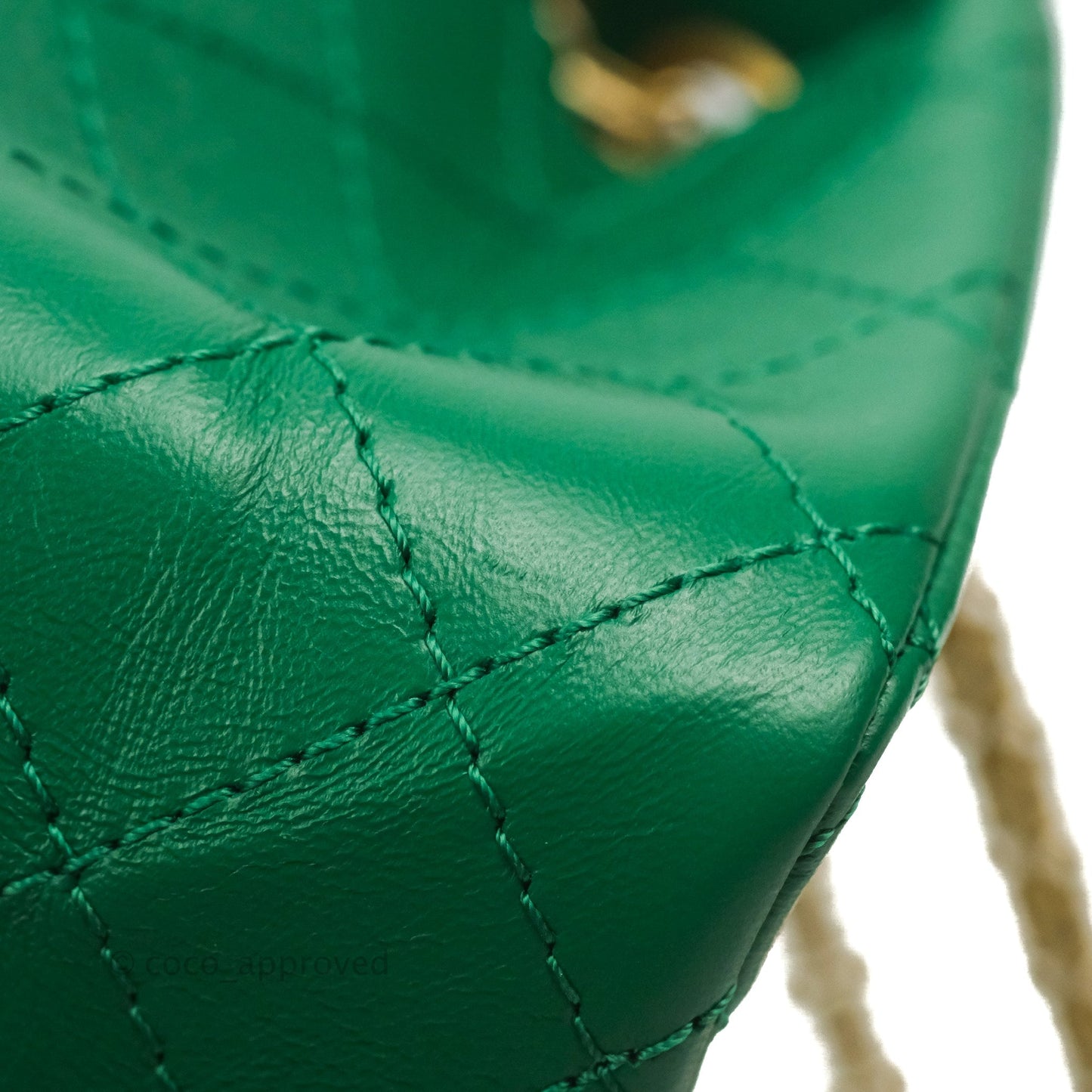 Chanel Mini Reissue 224 Green Aged Calfskin Aged Gold Hardware