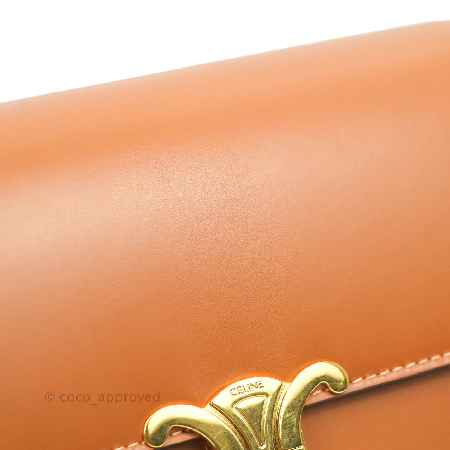 Celine Medium Triomphe Bag Tan Shiny Calfskin