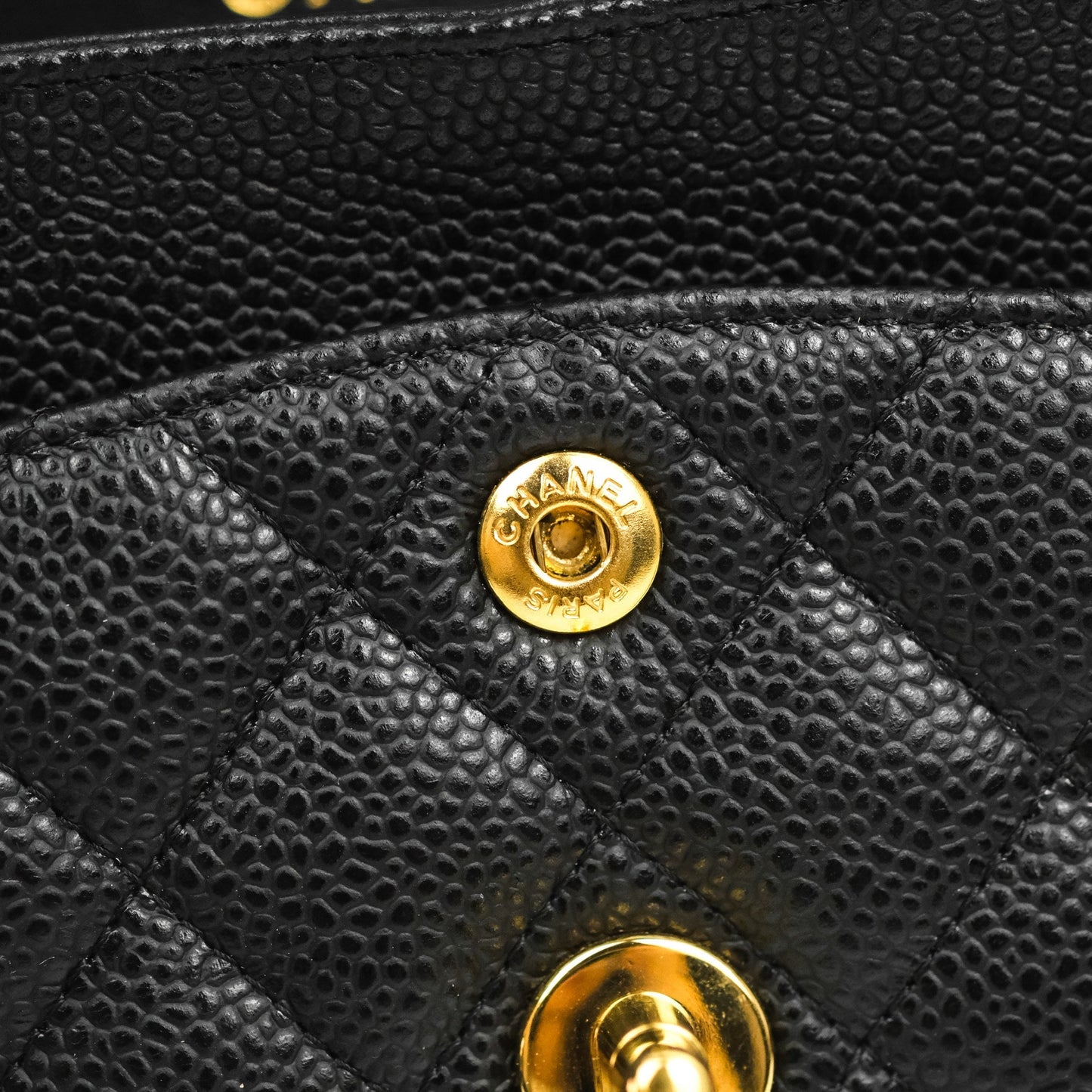 Chanel Small Classic Quilted Flap Black Caviar Gold Hardware
