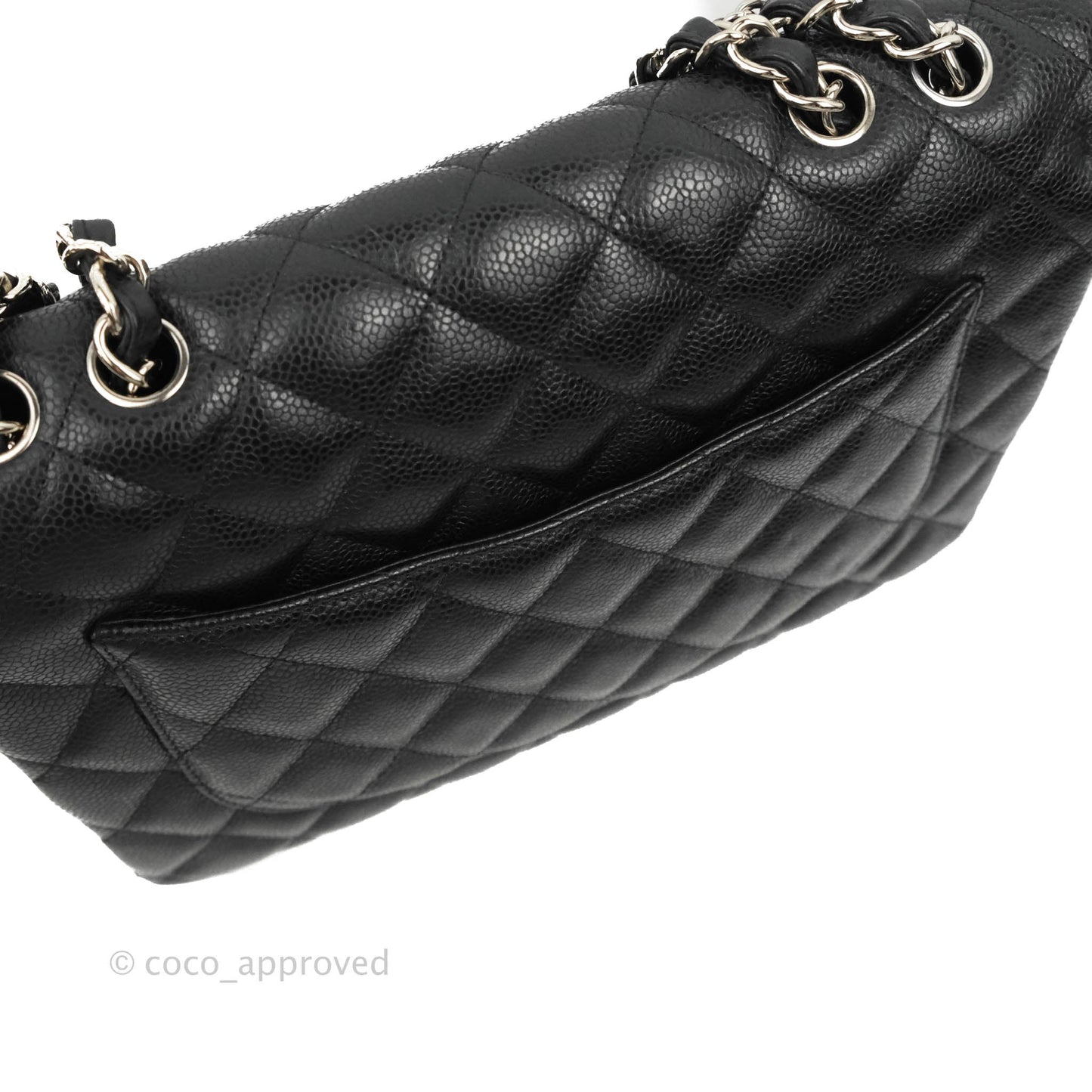 Chanel Jumbo Single Flap Black Caviar Silver Hardware