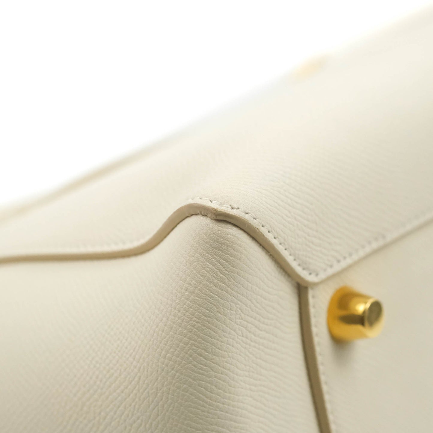 Celine Mini Belt Bag White Grained Calfskin Gold Hardware