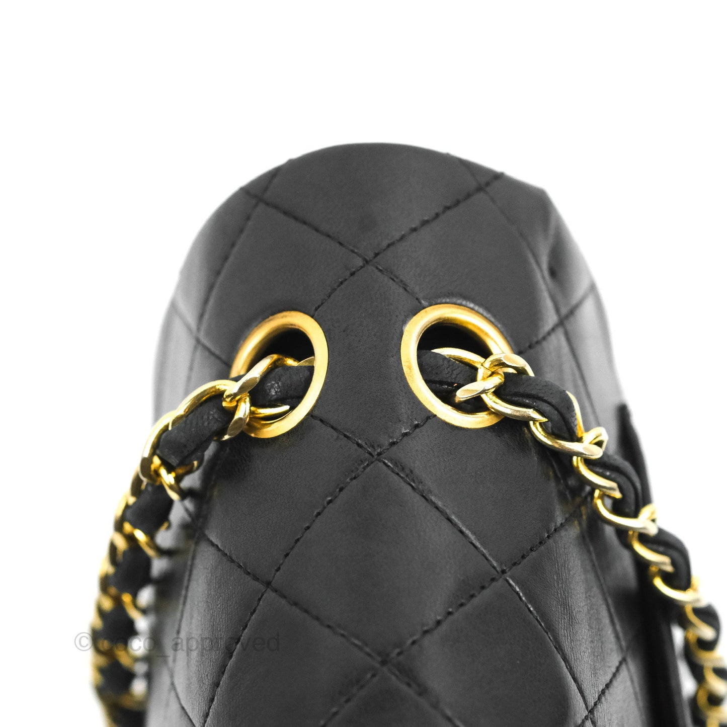 Chanel Vintage Square Flap Bag Black Lambskin 24K Gold Hardware