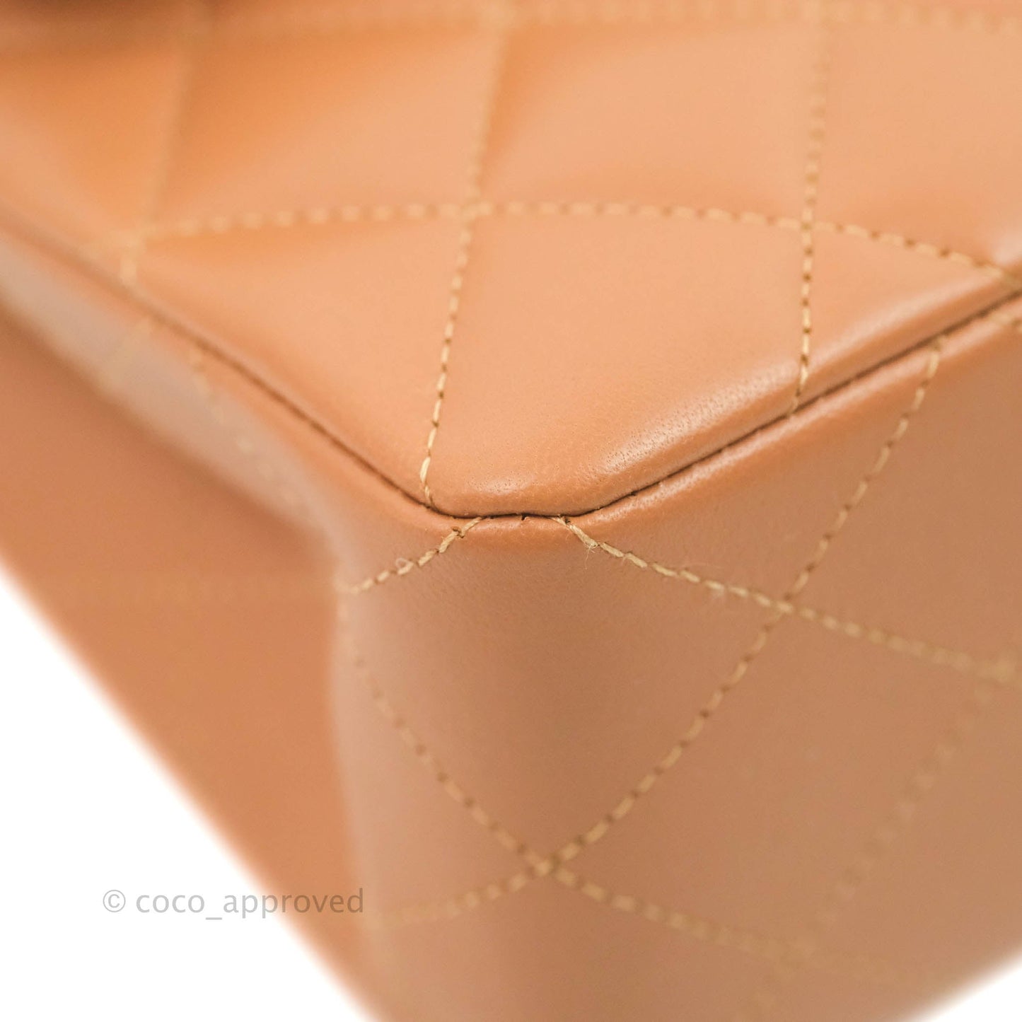 Chanel Classic Small S/M Flap Dark Beige Caramel Lambskin Gold Hardware 22S