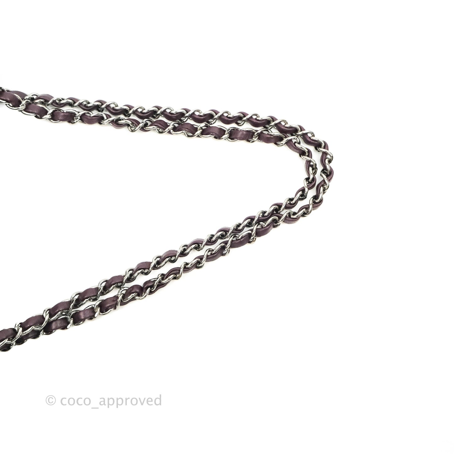 Chanel Classic M/L Medium Flap Quilted Purple Burgundy Lambskin Silver Hardware