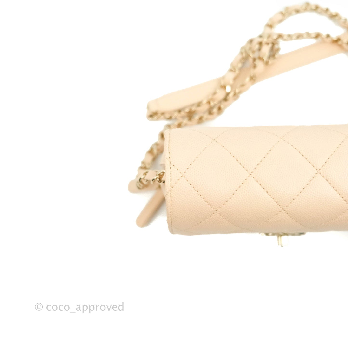 Chanel Quilted Small Like The Wallet Flap Light Beige Caviar Light Gold Hardware 22C