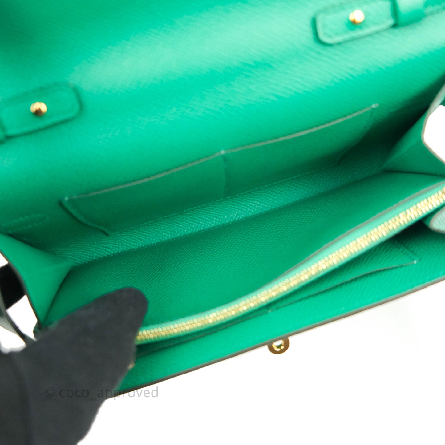 Hermès Kelly To Go Wallet Veau Epsom 06 Vert Jade Gold Hardware