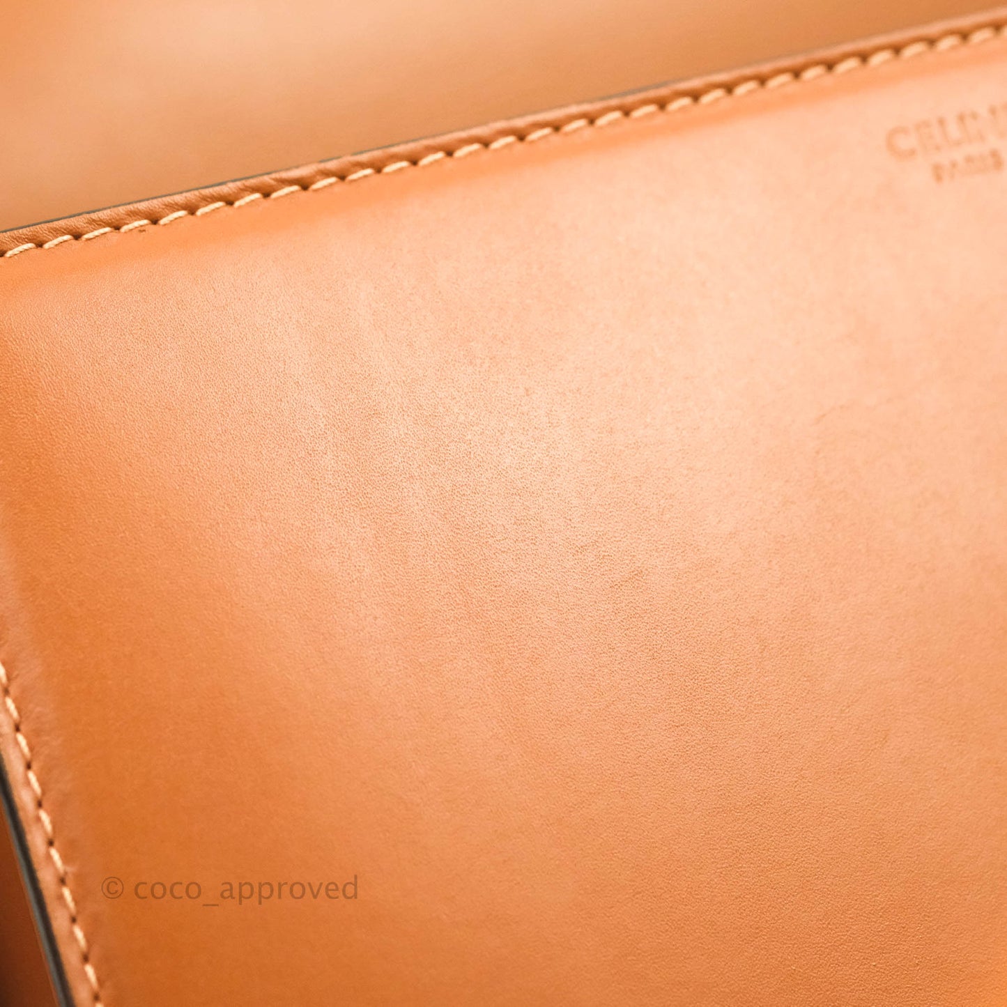 Celine Medium Triomphe Bag Tan Shiny Calfskin